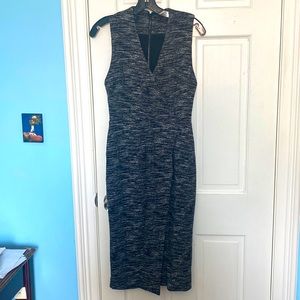 alice and olivia employed black white dress